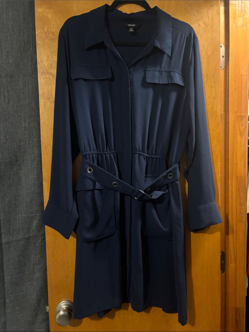 Simply Vera Vera Wang Navy Trench Shirt Dress